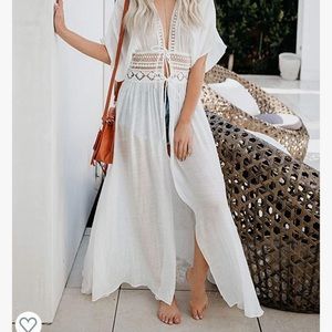 Open Front Kimono Beach Cover Up Maxi